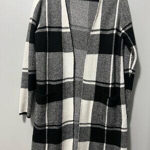 Apt. 9 Black and White Checkered Cardigan